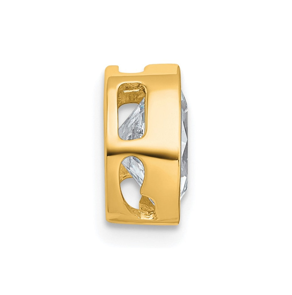 14K Yellow Or White Gold Lab Grown Diamond VS+ F+ Oval Complete Bezel Set Chain Slide Pendant