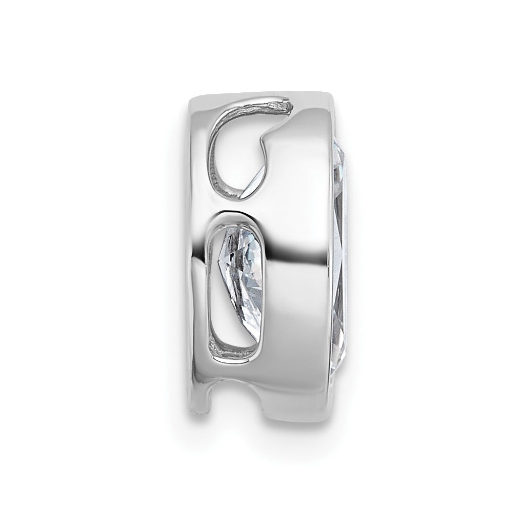 14K Yellow Or White Gold Certified Lab Grown Diamond VS+ F+ Oval Complete Bezel Set Chain Slide Pendant