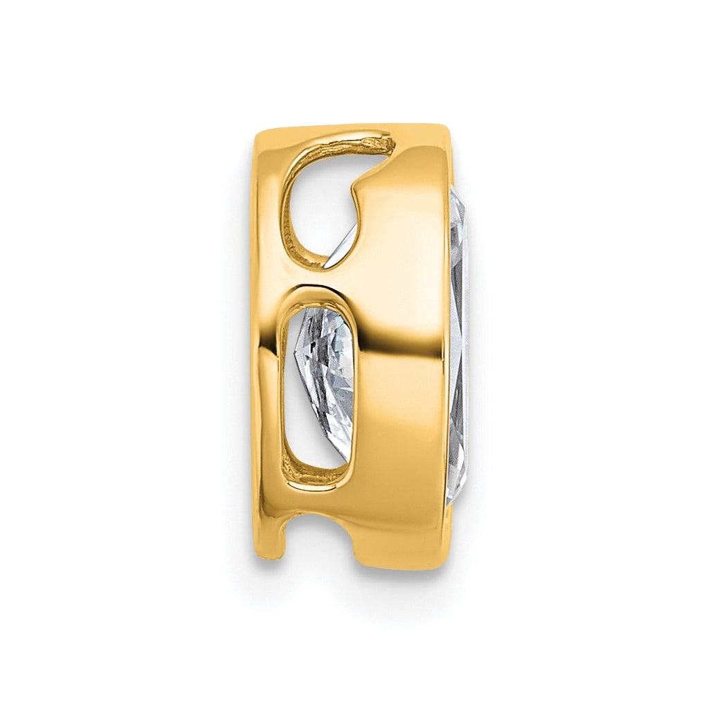 14K Yellow Or White Gold Certified Lab Grown Diamond VS+ F+ Oval Complete Bezel Set Chain Slide Pendant