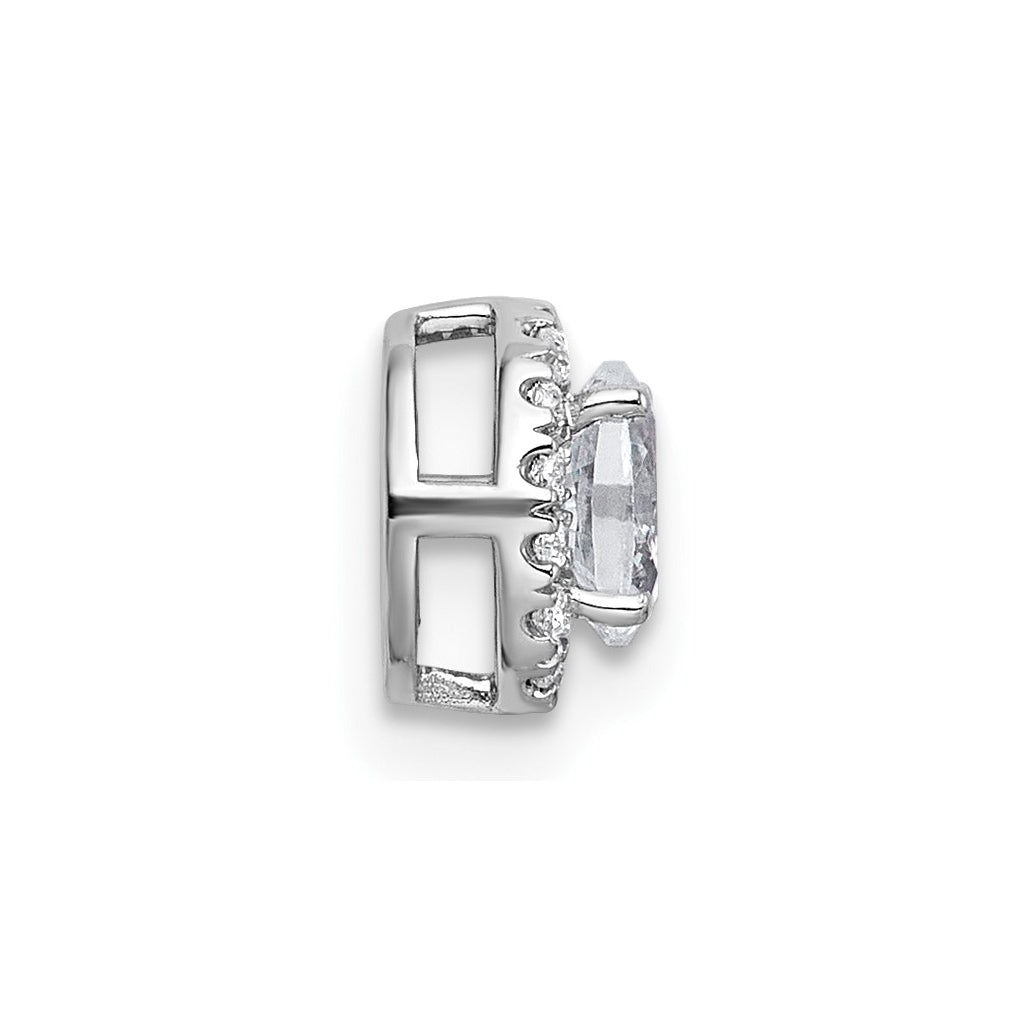 14K Yellow Or White Gold Lab Grown Diamond VS+ F+ Round Complete Halo Chain Slide Pendant