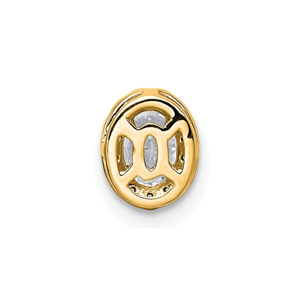 14K Yellow Or White Gold Lab Grown Diamond VS+ F+ Round Complete Halo Chain Slide Pendant