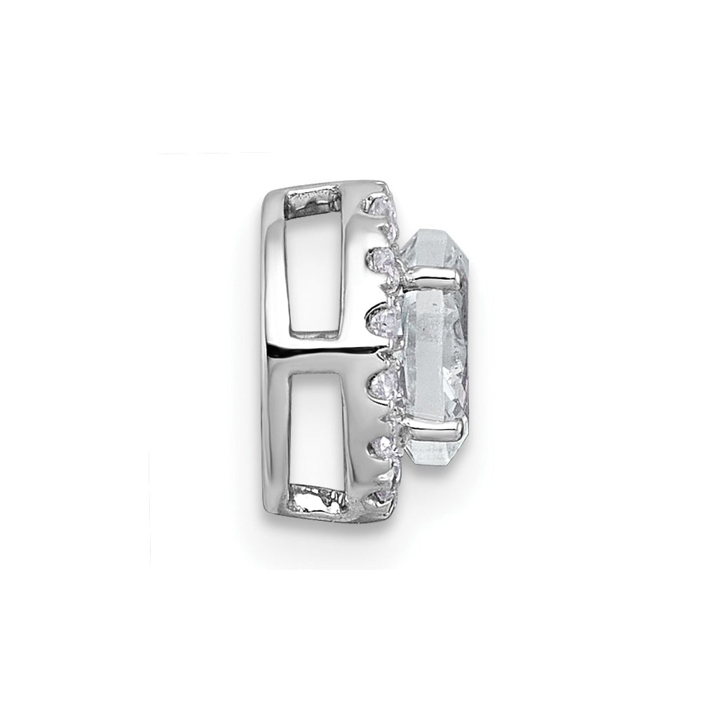 14K Yellow Or White Gold Lab Grown Diamond VS+ F+ Round Complete Halo Chain Slide Pendant