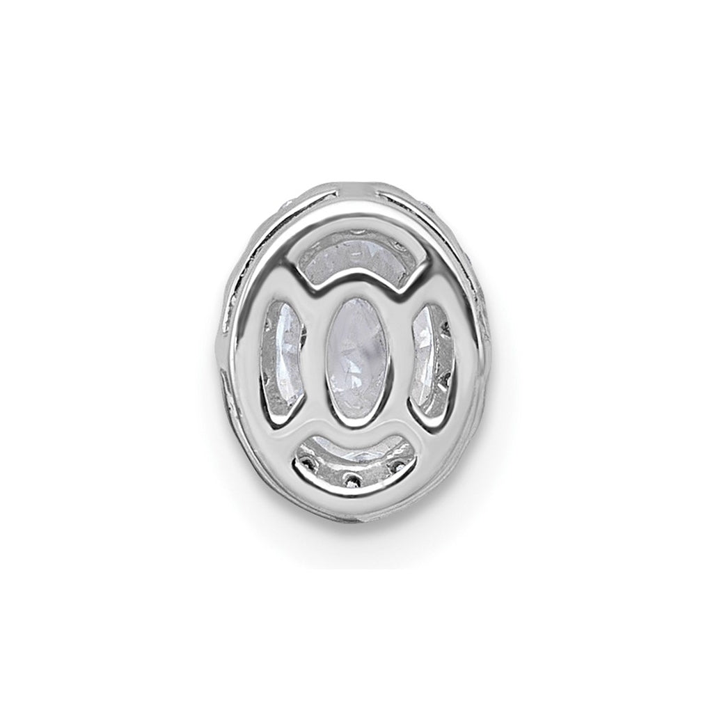 14K Yellow Or White Gold Lab Grown Diamond VS+ F+ Round Complete Halo Chain Slide Pendant