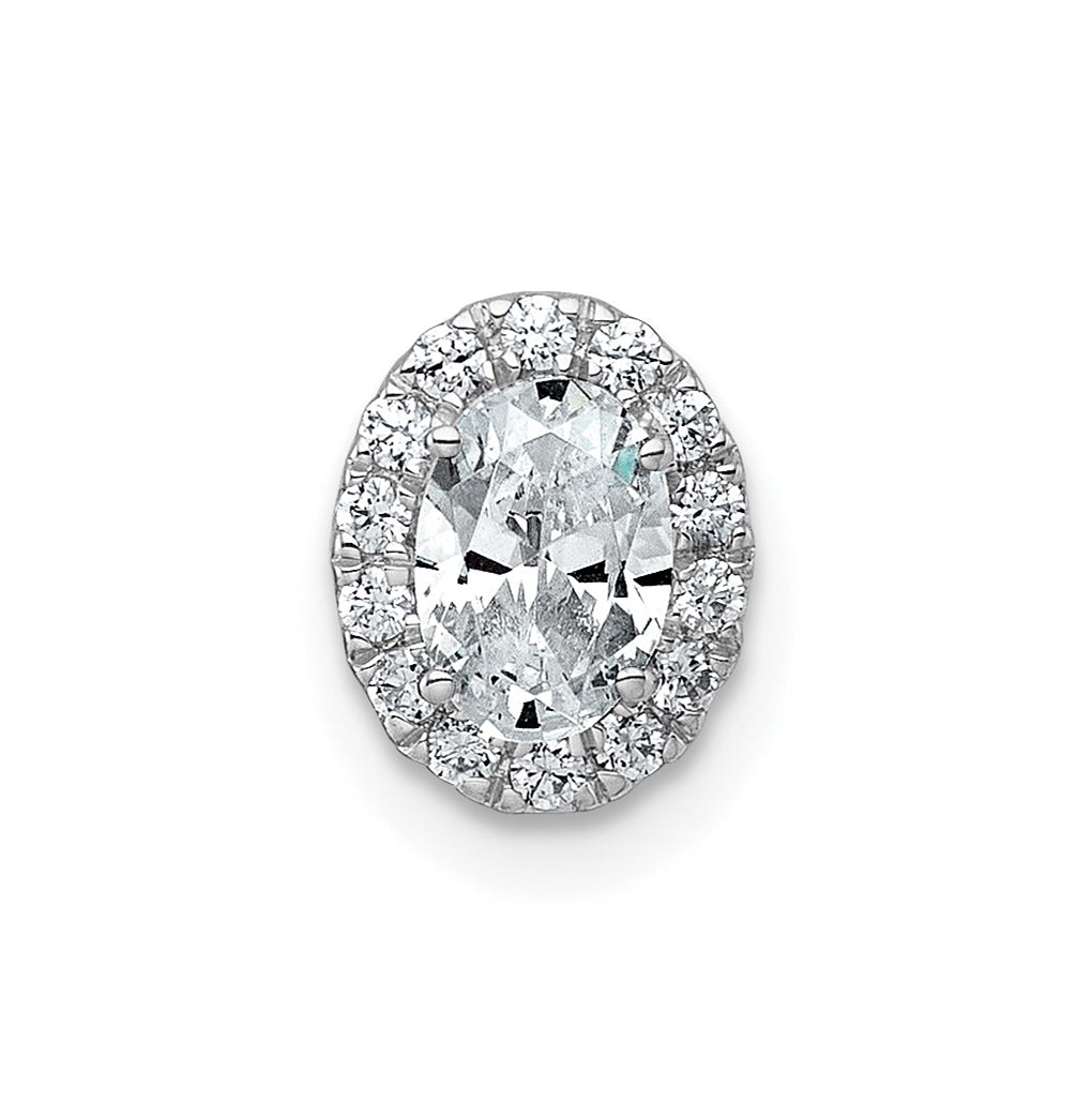 14K Yellow Or White Gold Lab Grown Diamond VS+ F+ Round Complete Halo Chain Slide Pendant