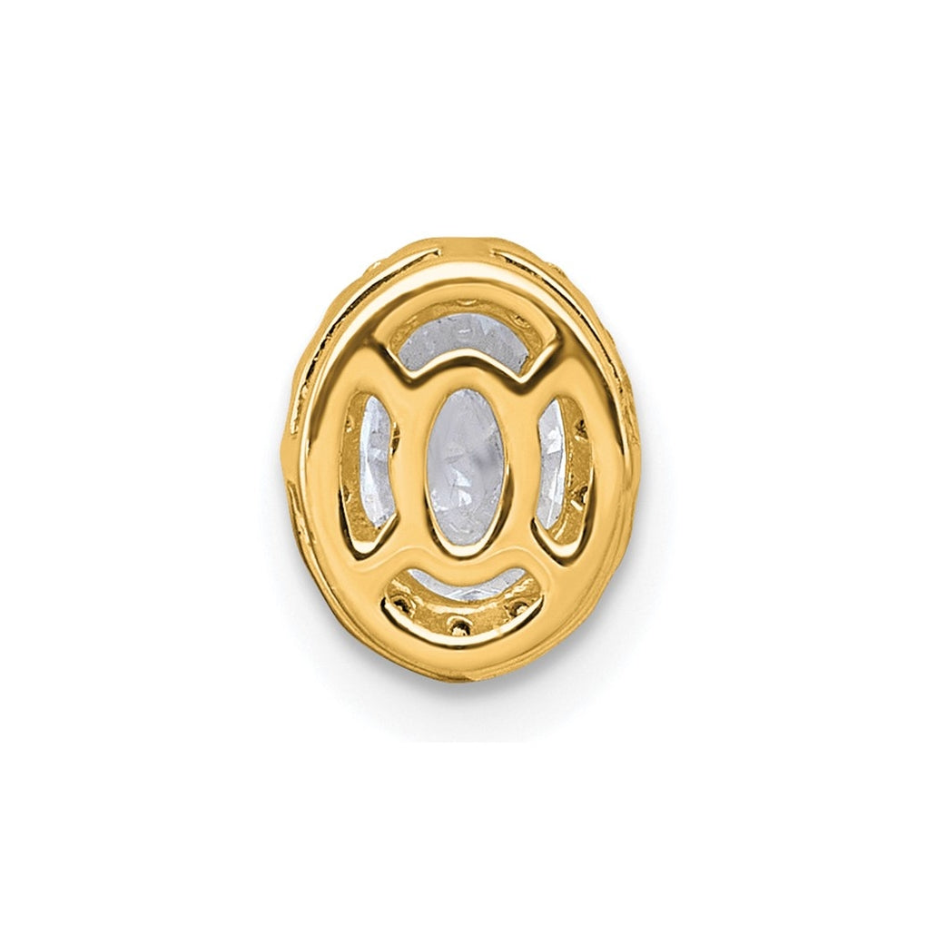 14K Yellow Or White Gold Lab Grown Diamond VS+ F+ Round Complete Halo Chain Slide Pendant