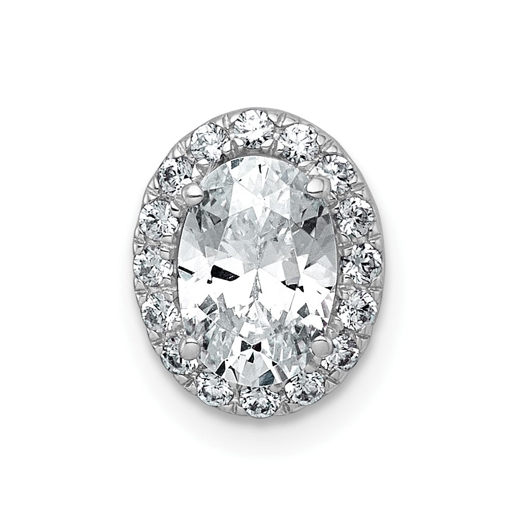 14K Yellow Or White Gold Lab Grown Diamond VS+ F+ Round Complete Halo Chain Slide Pendant