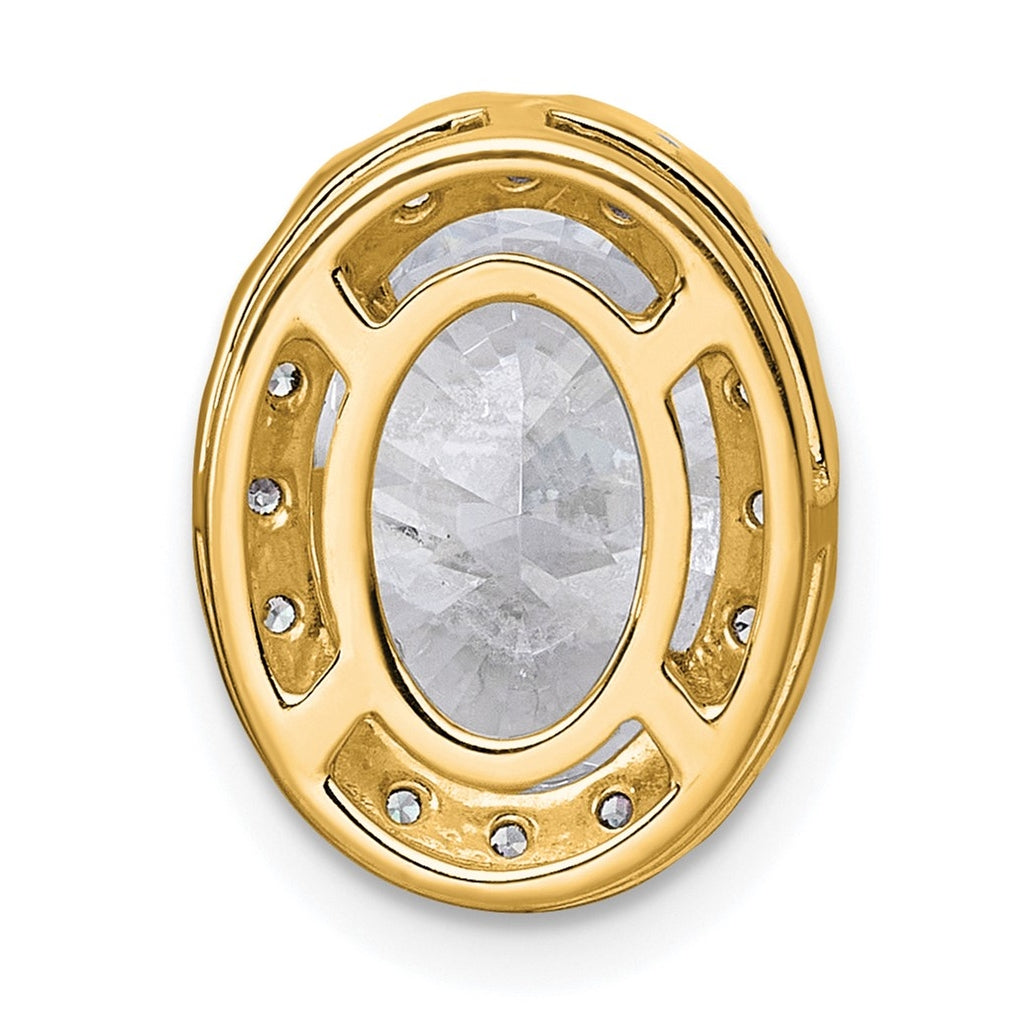 14K Yellow Or White Gold Lab Grown Diamond VS+ F+ Round Complete Halo Chain Slide Pendant