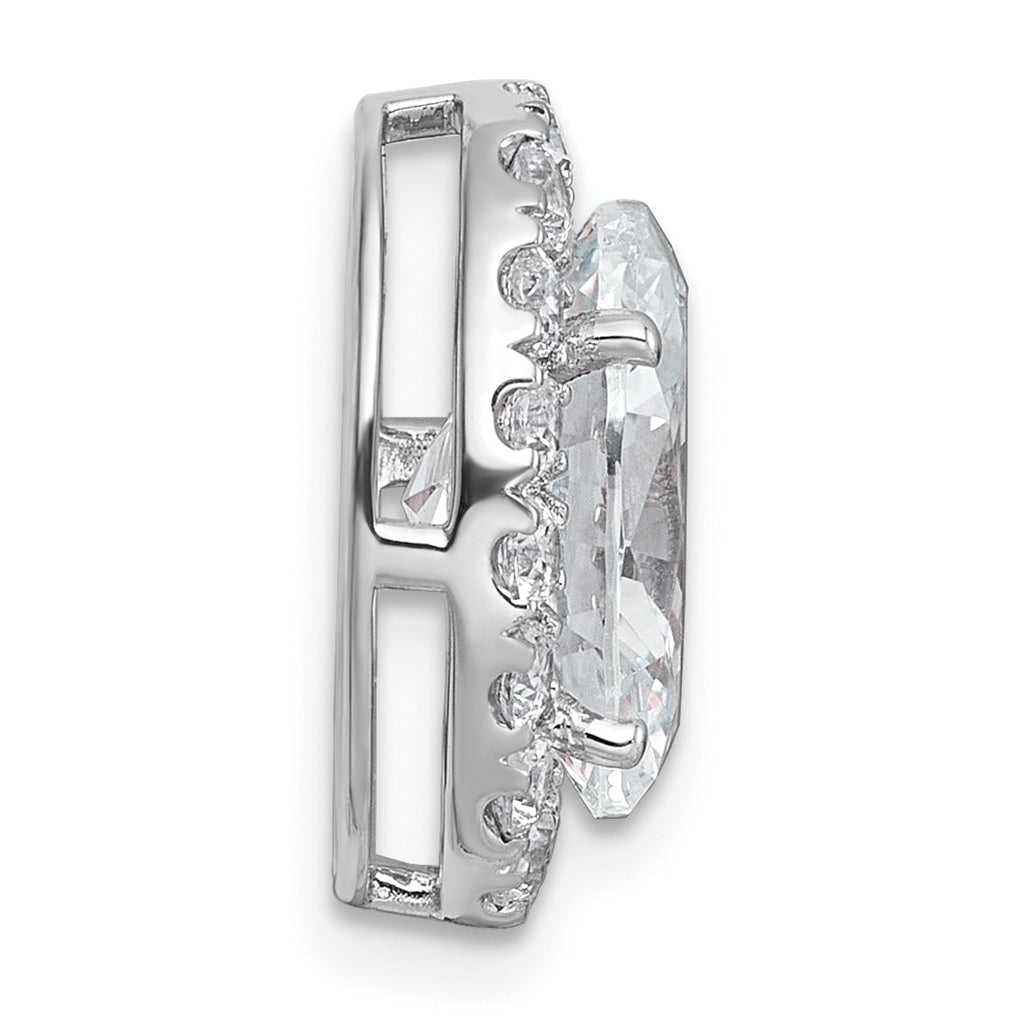 14K Yellow Or White Gold Lab Grown Diamond VS+ F+ Round Complete Halo Chain Slide Pendant