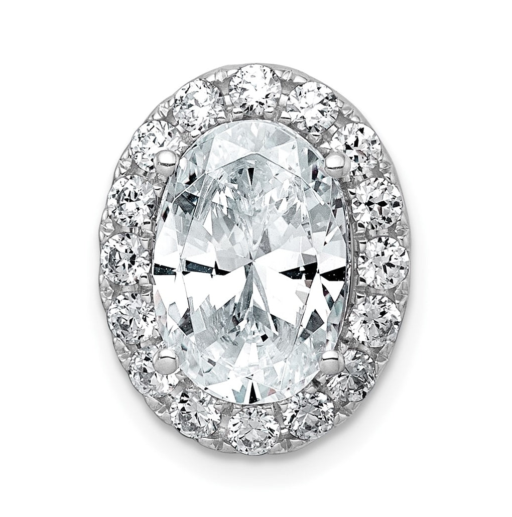 14K Yellow Or White Gold Lab Grown Diamond VS+ F+ Round Complete Halo Chain Slide Pendant