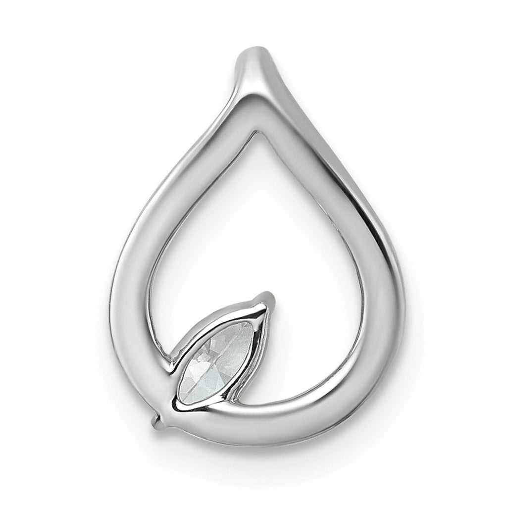 14k White Gold 1/3 carat Lab Grown Diamond VS+ F+ Complete Fashion Teardrop Chain Slide Pendant