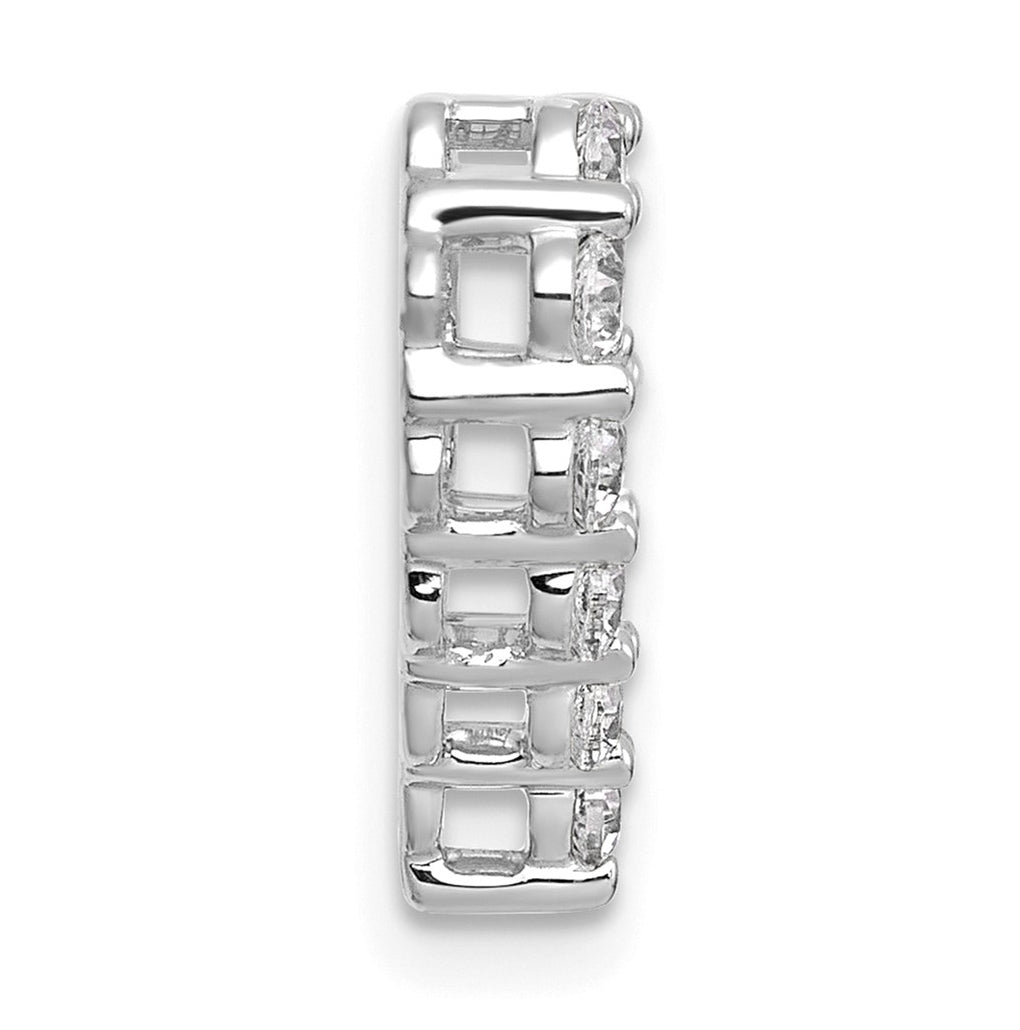 14k White Gold 1/2 carat Lab Grown Diamond VS+ F+ Complete Heart Chain Slide Pendant