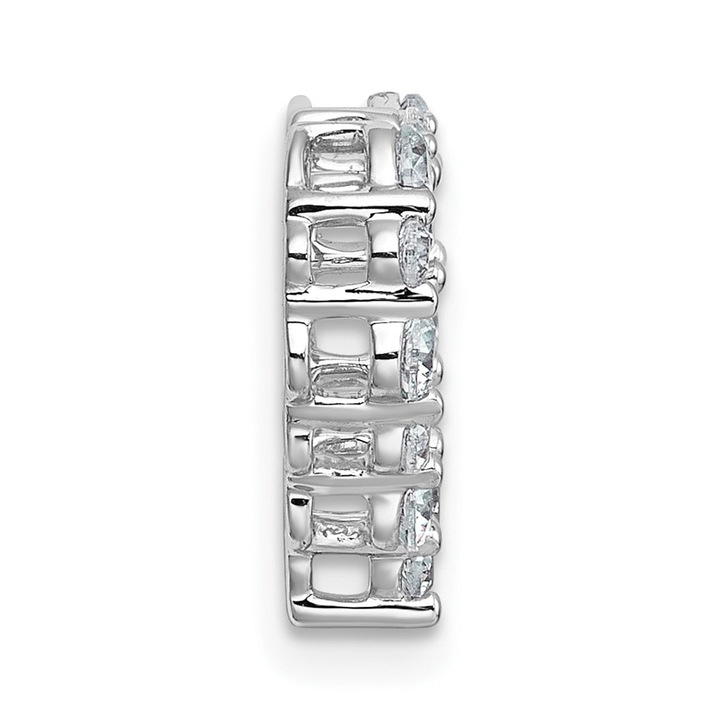 14k White Gold 1/2 carat Lab Grown Diamond VS+ F+ Complete Heart Chain Slide Pendant