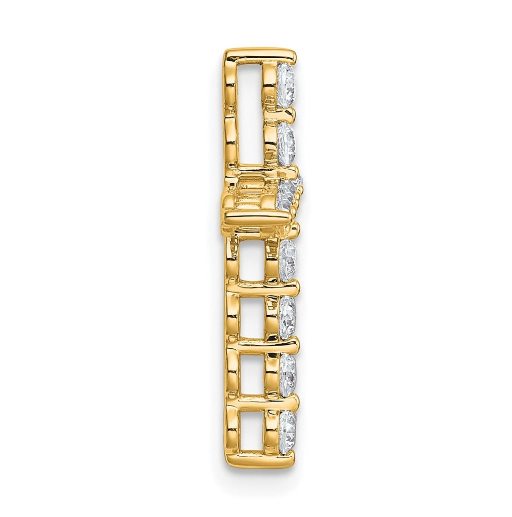 14k Yellow Gold 1/2 carat Lab Grown Diamond VS+ F+ Complete Cross Chain Slide Pendant