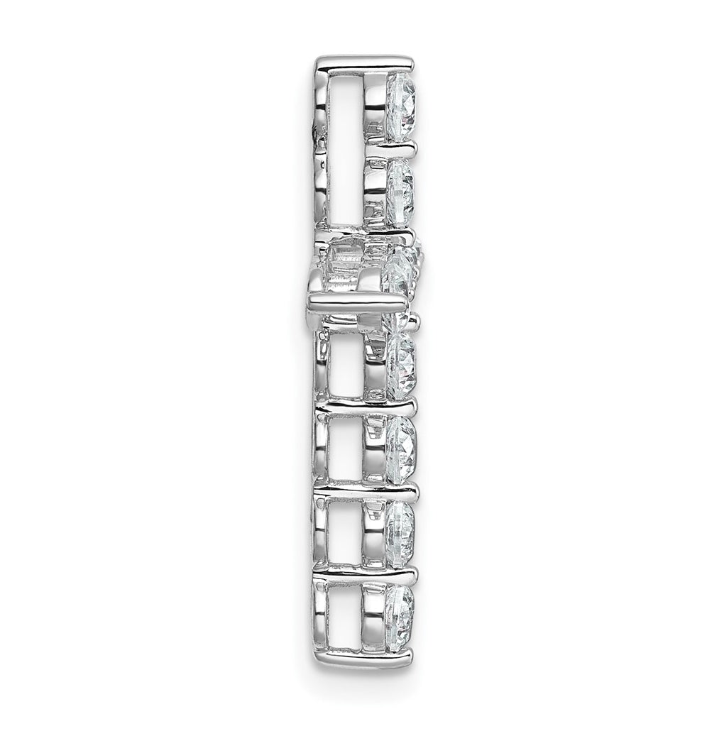 14k White Gold 1 carat Lab Grown Diamond VS+ F+ Complete Cross Chain Slide Pendant
