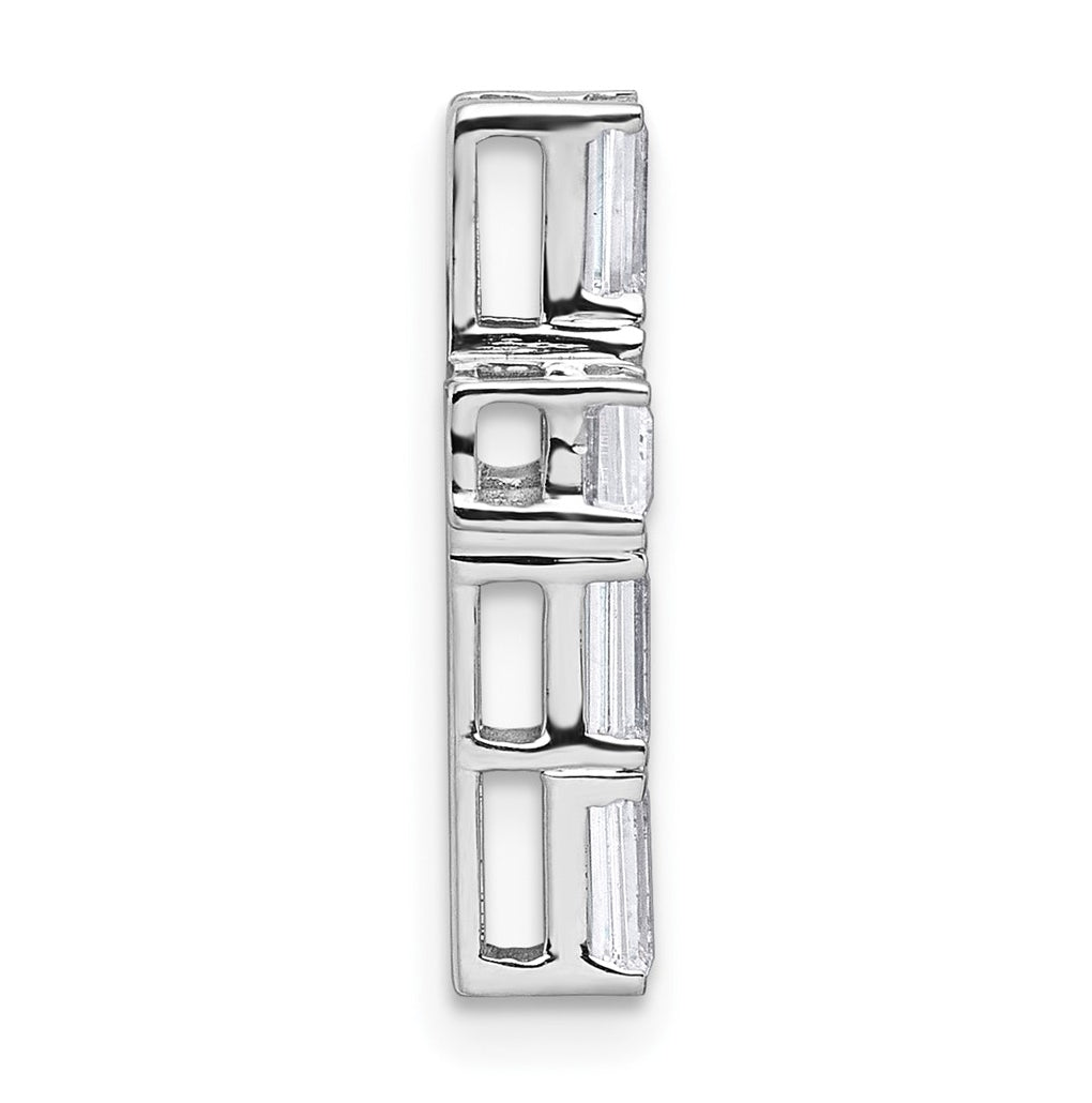 14k White Gold 1 5/8 carat Lab Grown Diamond VS+ F+ Complete Cross Chain Slide Pendant