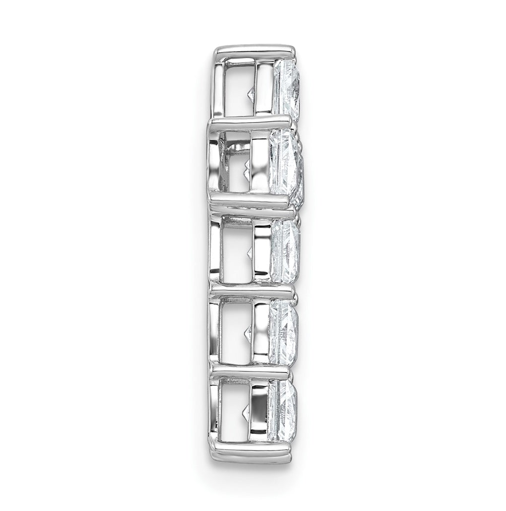 14k White Gold 1 3/4 carat Lab Grown Diamond VS+ F+ Complete Cross Chain Slide Pendant