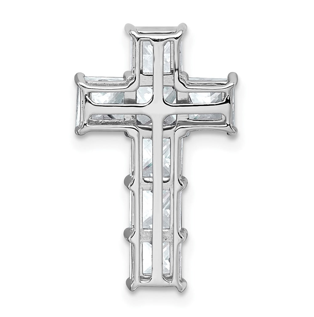 14k White Gold 2 5/8 carat Lab Grown Diamond VS+ F+ Complete Cross Chain Slide Pendant
