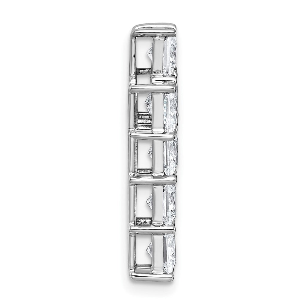 14k White Gold 3 1/2 carat Lab Grown Diamond VS+ F+ Complete Cross Chain Slide Pendant