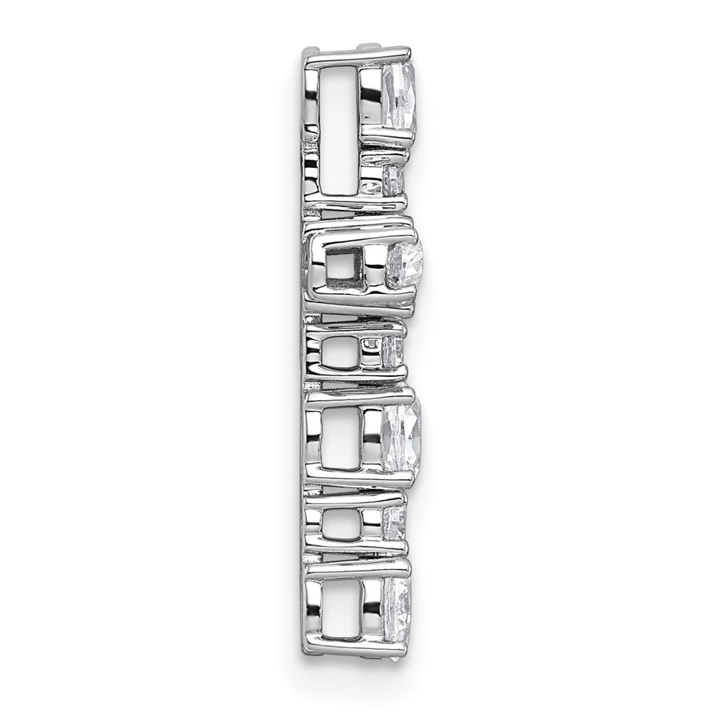 14k White Gold 5/8 carat Lab Grown Diamond VS+ F+ Complete Cross Chain Slide Pendant