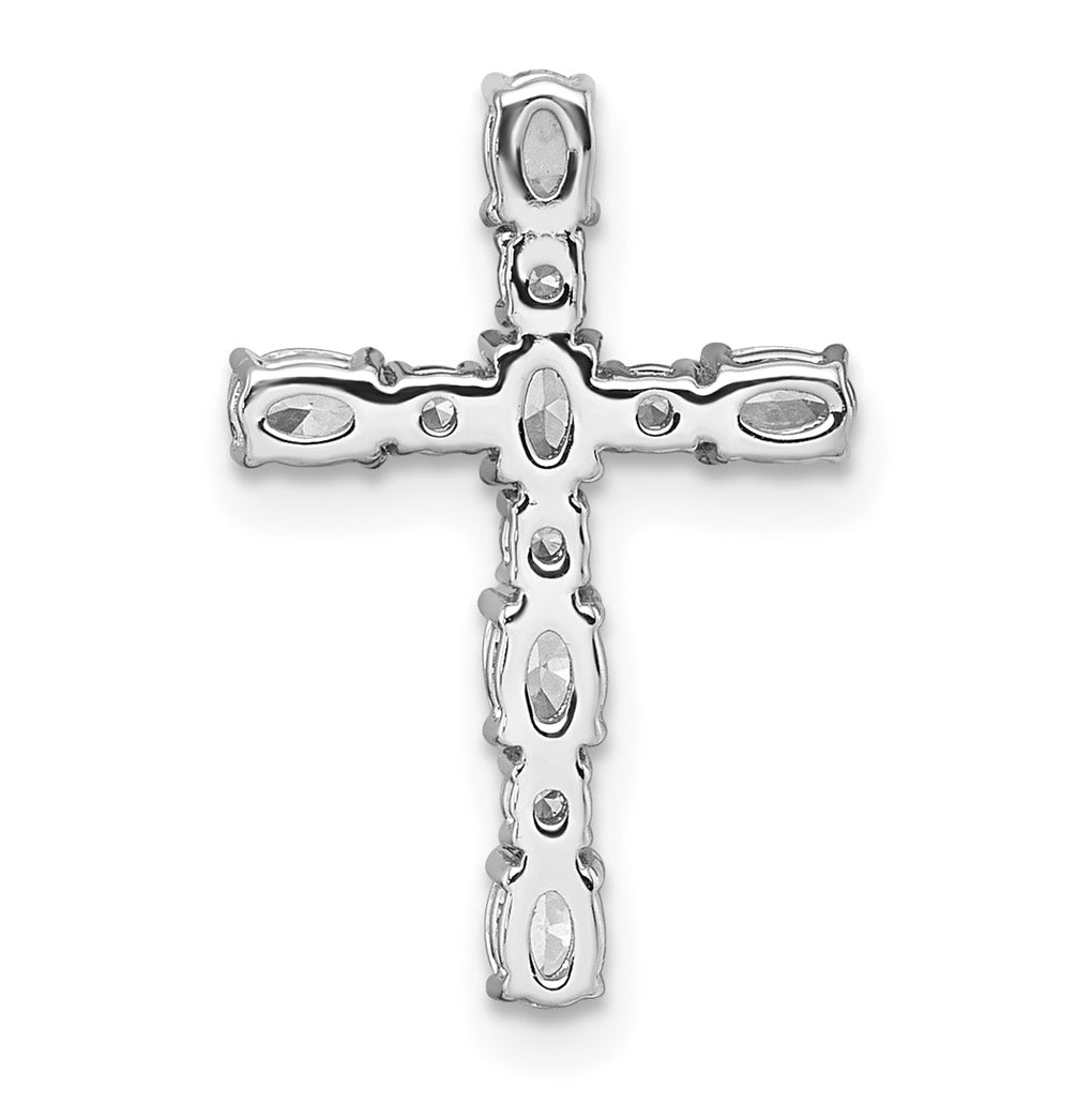 14k White Gold 5/8 carat Lab Grown Diamond VS+ F+ Complete Cross Chain Slide Pendant