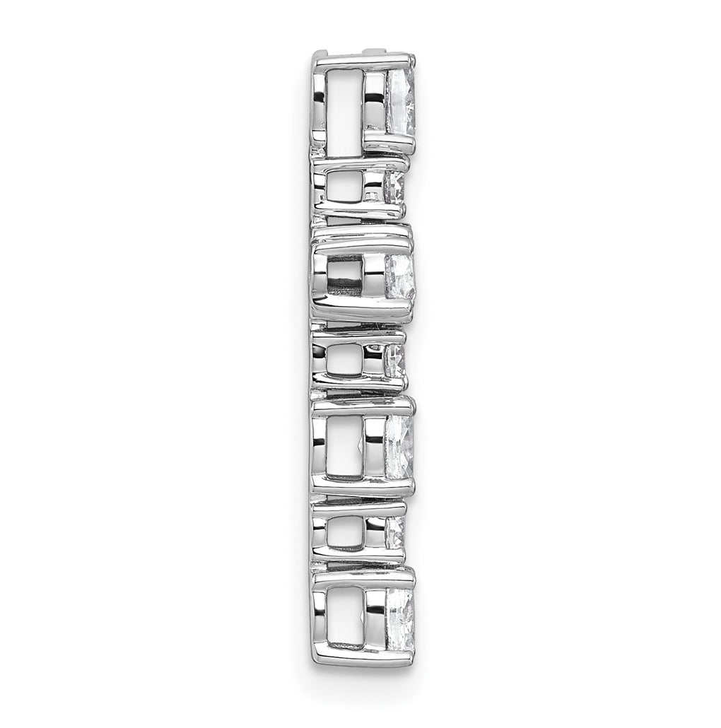 14k White Gold 1 carat Lab Grown Diamond VS+ F+ Complete Cross Chain Slide Pendant