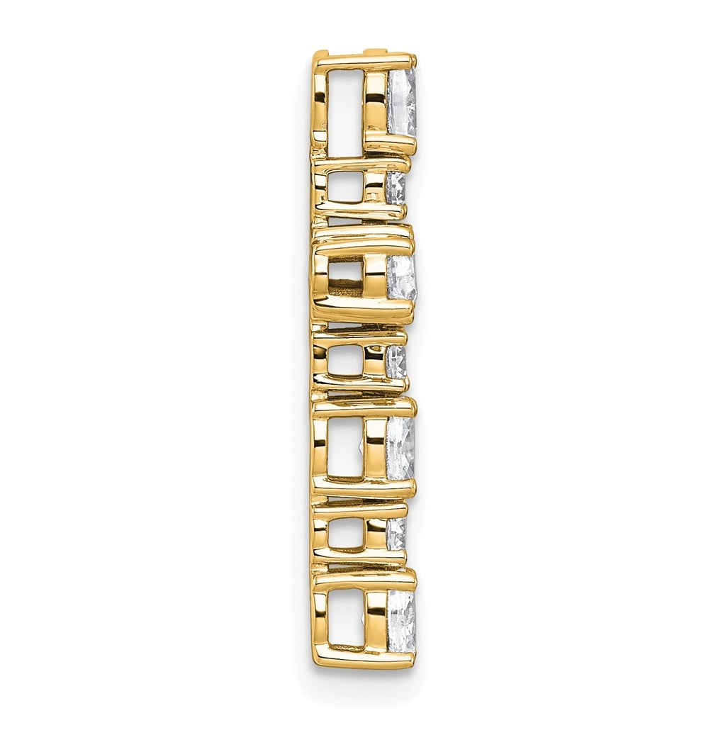 14k Yellow Gold 1 carat Lab Grown Diamond VS/SI+ G+ Complete Cross Chain Slide Pendant