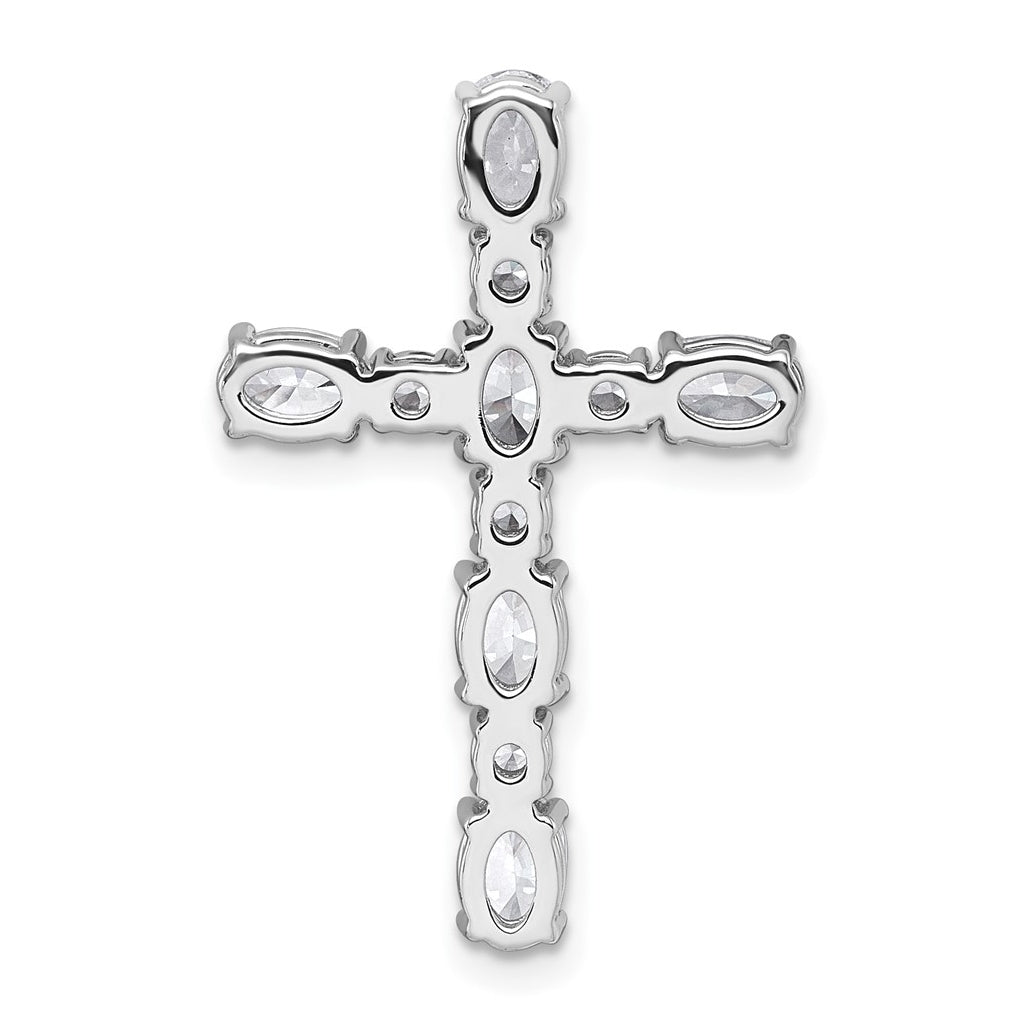 14k White Gold 1 3/4 carat Lab Grown Diamond VS+ F+ Complete Cross Chain Slide Pendant