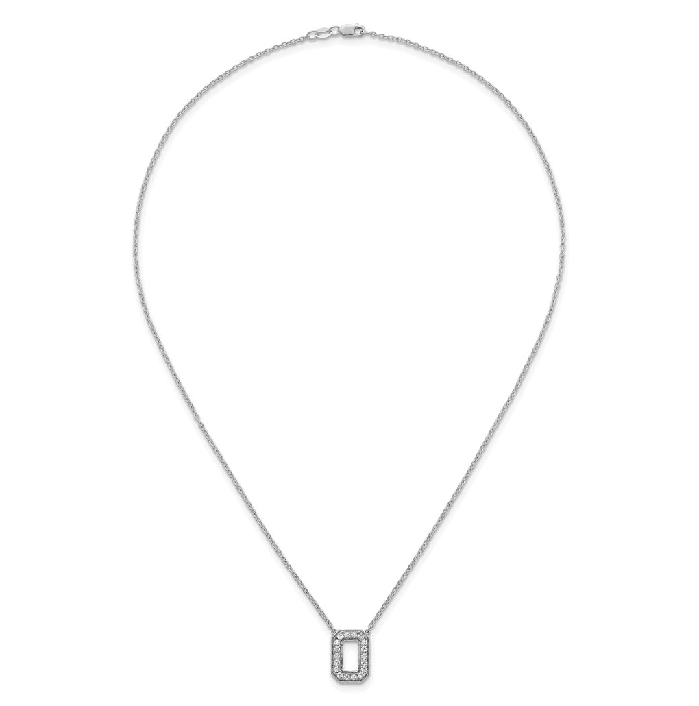 14k White Gold Lab Grown Diamond VS+ F+ Complete Letter 18 inch Initial Necklace