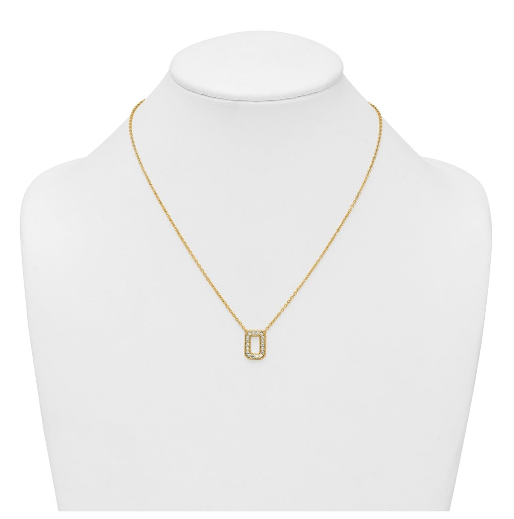 14k Yellow Gold Lab Grown Diamond VS+ F+ Complete 18 inch Initial Necklace