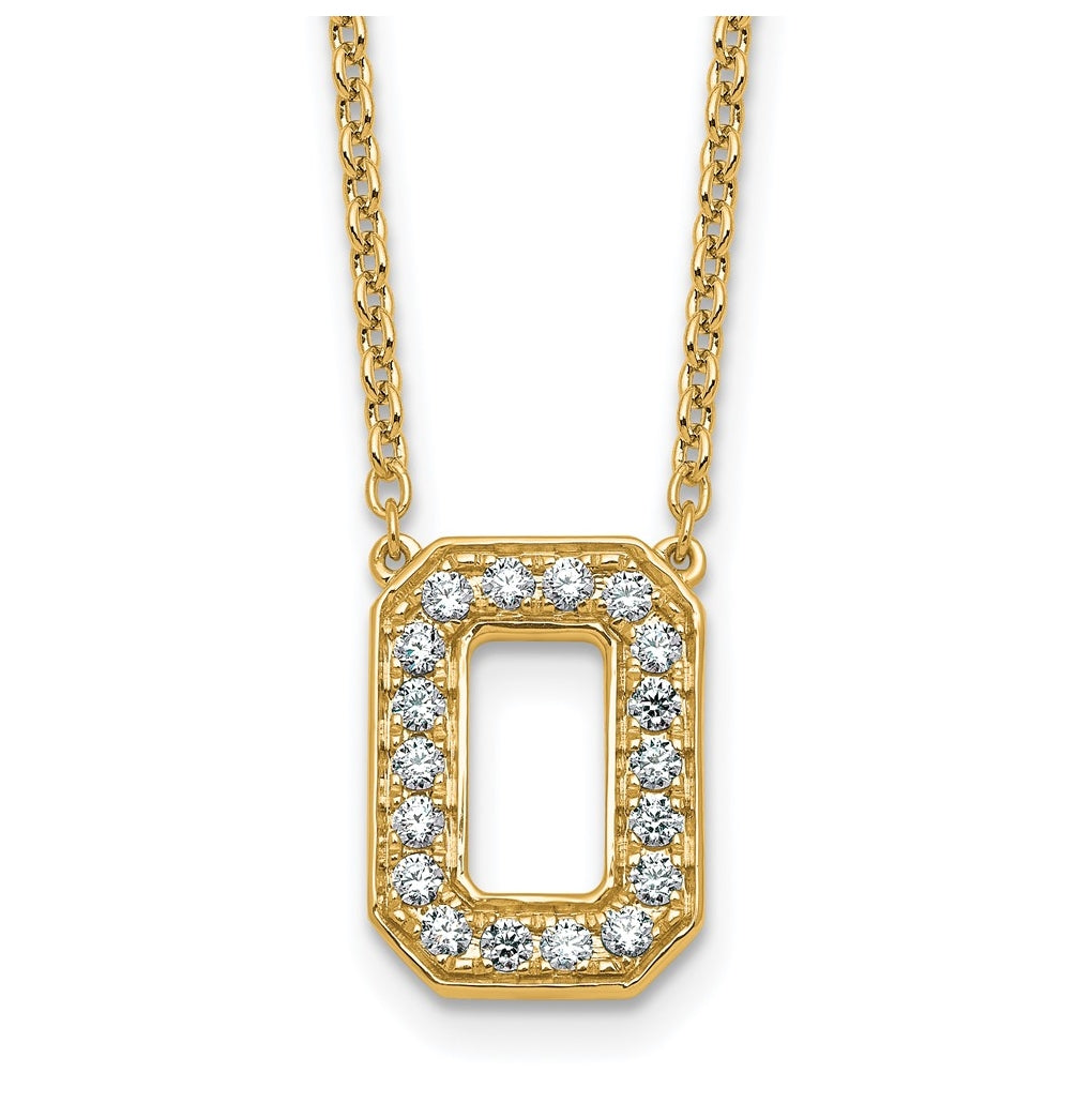 14k Yellow Gold Lab Grown Diamond VS+ F+ Complete 18 inch Initial Necklace