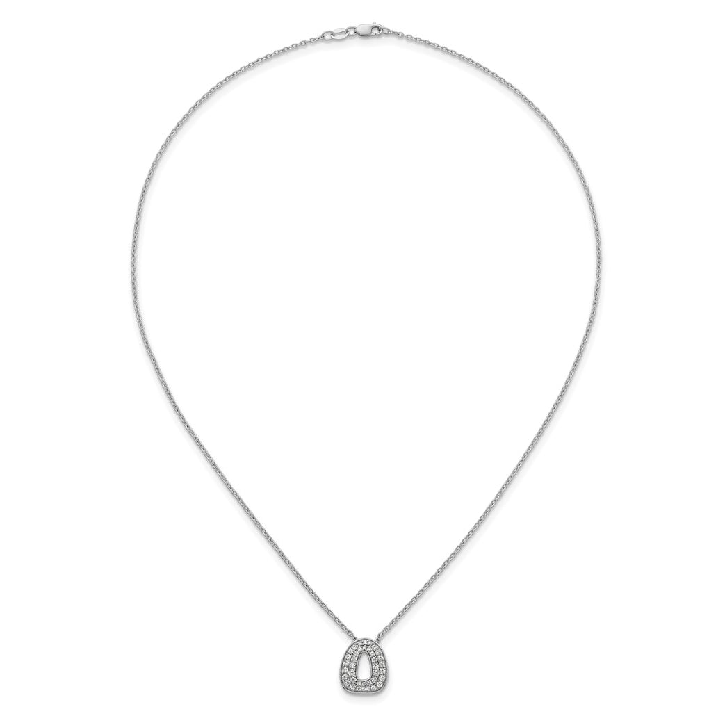 14k White Gold Lab Grown Diamond VS+ F+ Complete Letter 18 inch Initial Necklace