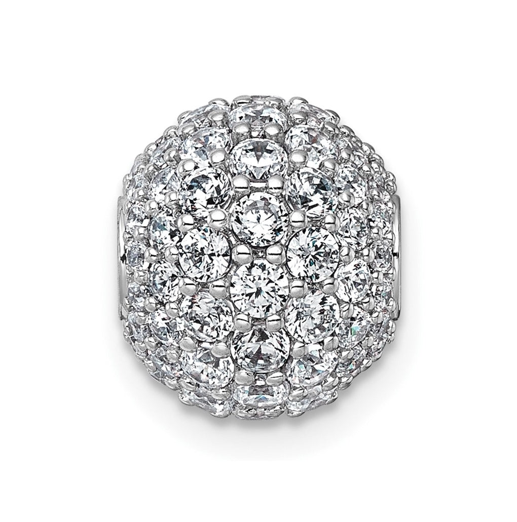 14k White Gold 1 7/8 carat Lab Grown Diamond VS+ F+ Complete Sphere Slide Pendant