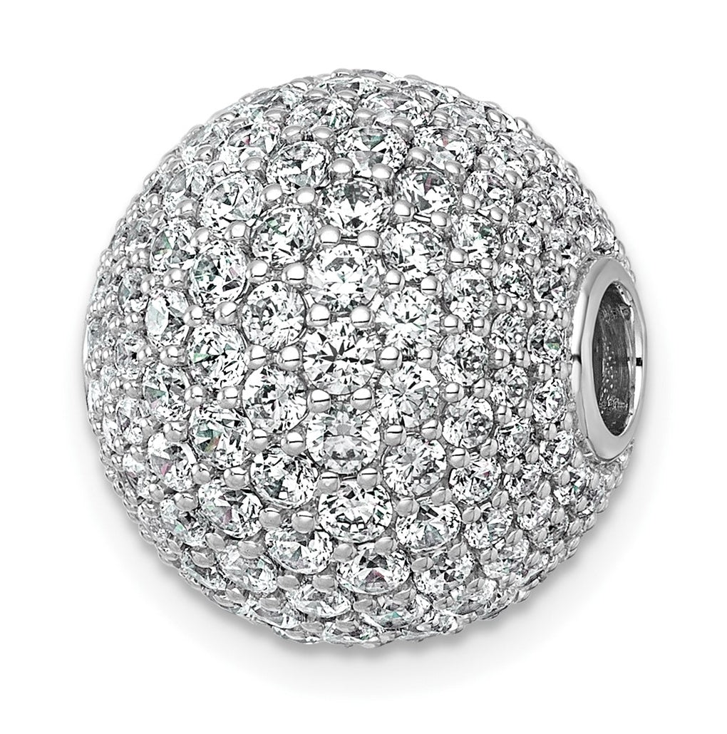 14k White Gold 4 1/3 carat Lab Grown Diamond VS+ F+ Complete Sphere Slide Pendant