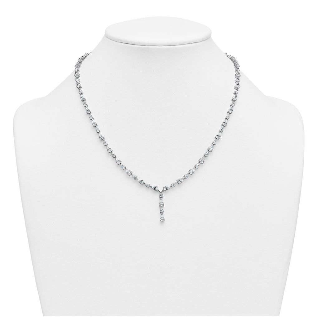14k White Gold 10 1/3 carat Lab Grown Diamond VS+ F+ Complete 18 inch Fashion Tennis Necklace