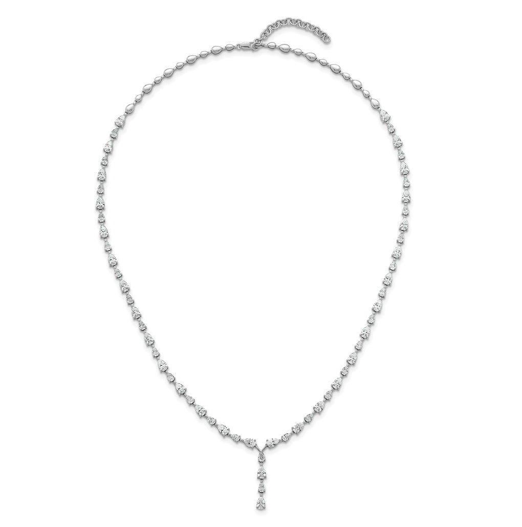 14k White Gold 10 1/3 carat Lab Grown Diamond VS+ F+ Complete 18 inch Fashion Tennis Necklace