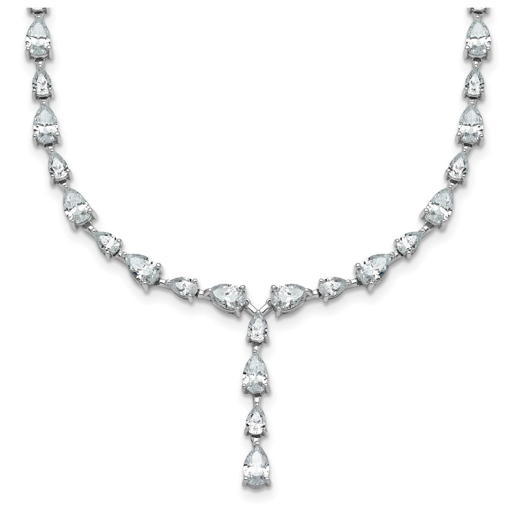14k White Gold 10 1/3 carat Lab Grown Diamond VS+ F+ Complete 18 inch Fashion Tennis Necklace