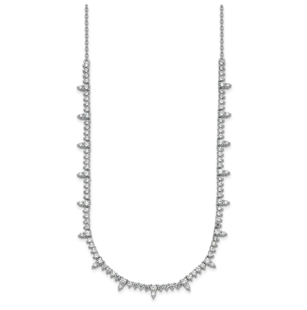 14k White Gold 4 carat Lab Grown Diamond VS+ F+ Complete 18 inch Fashion Tennis Necklace