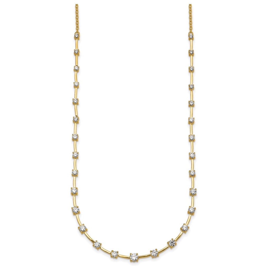 14k Yellow Gold 2 carat Lab Grown Diamond VS+ F+ Complete 18 inch Fashion Tennis Necklace
