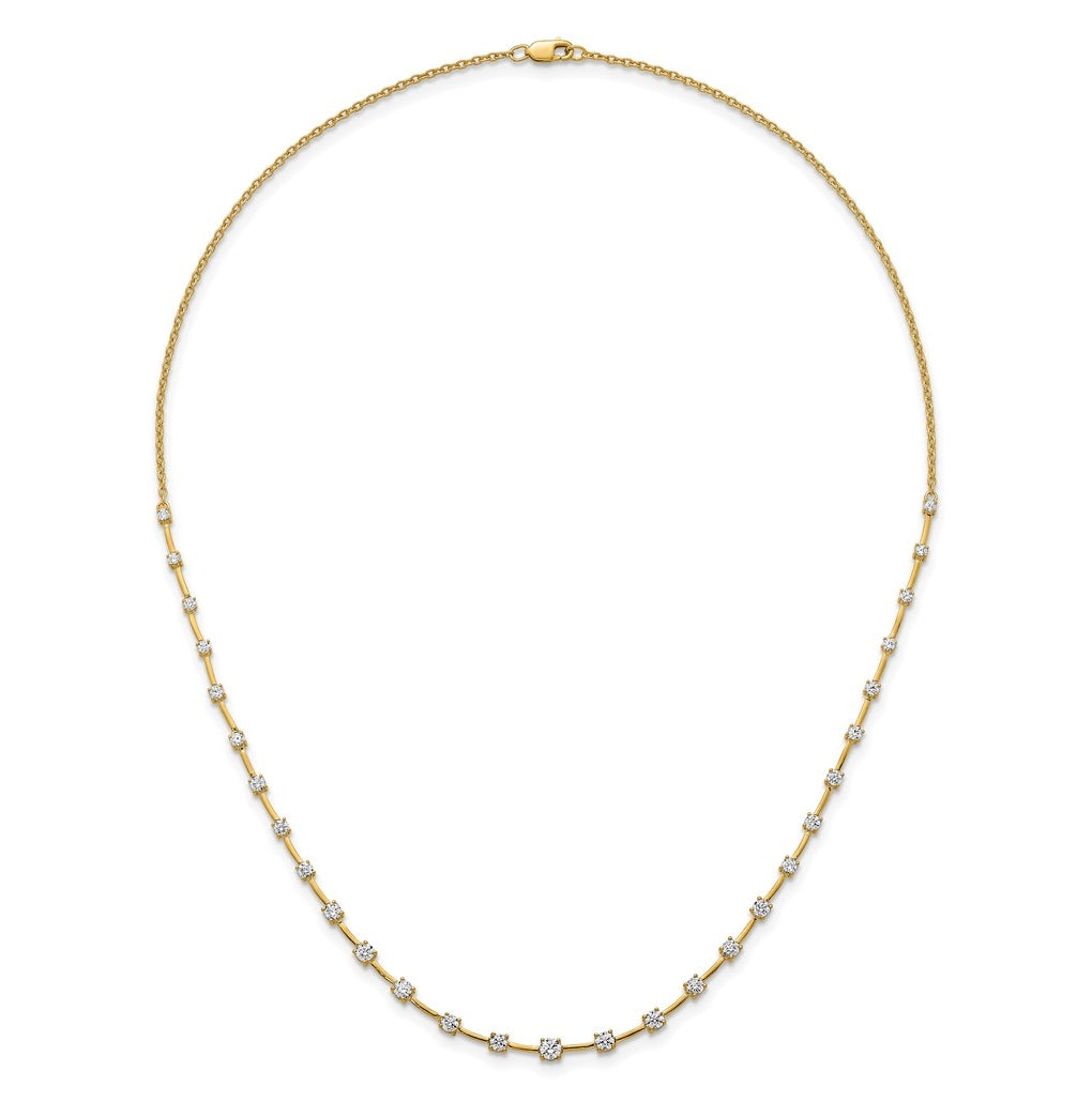 14k Yellow Gold 2 carat Lab Grown Diamond VS+ F+ Complete 18 inch Fashion Tennis Necklace
