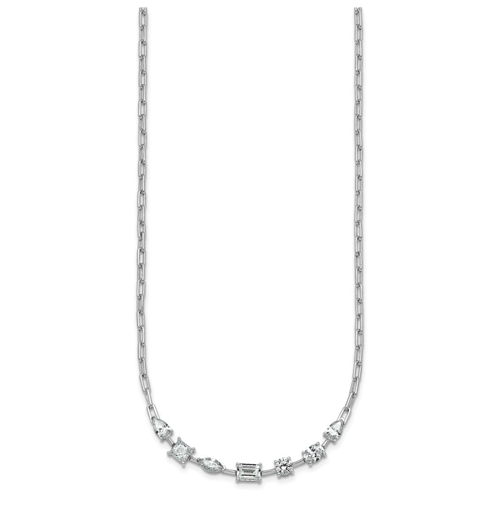 14k White Gold 2 1/8 carat Lab Grown Diamond VS+ F+ Complete 18.5 inch Fashion Tennis Necklace