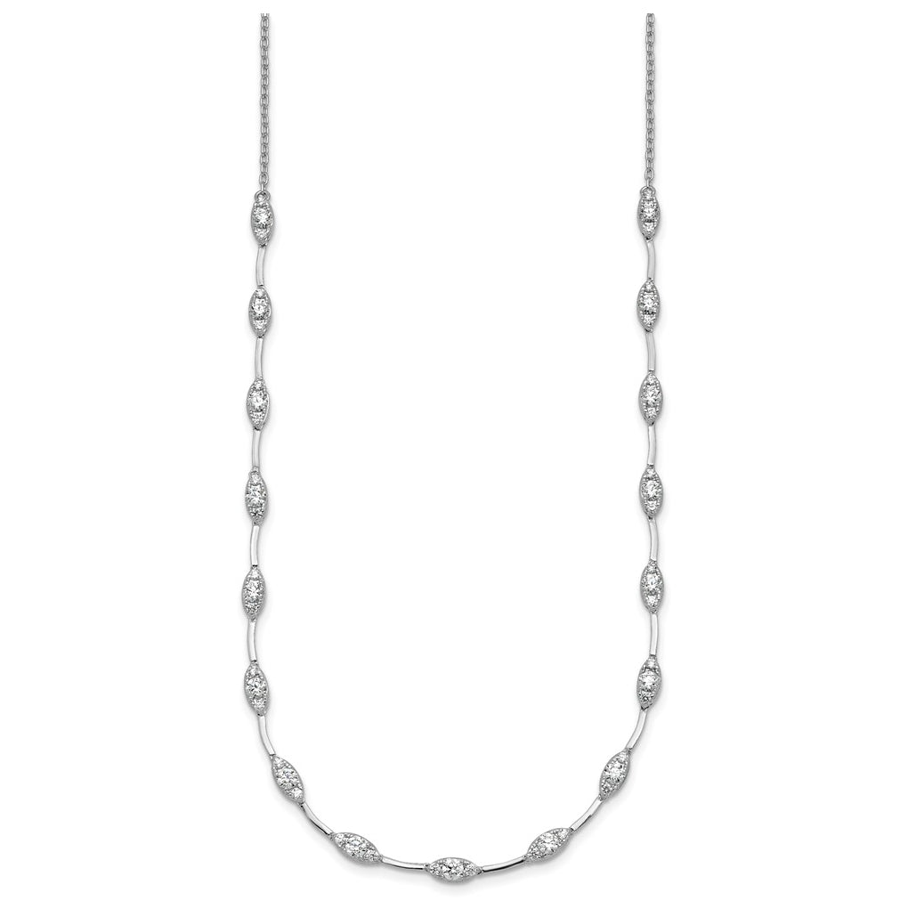 14k White Gold 2 carat Lab Grown Diamond VS+ F+ Complete 18 inch Fashion Tennis Necklace