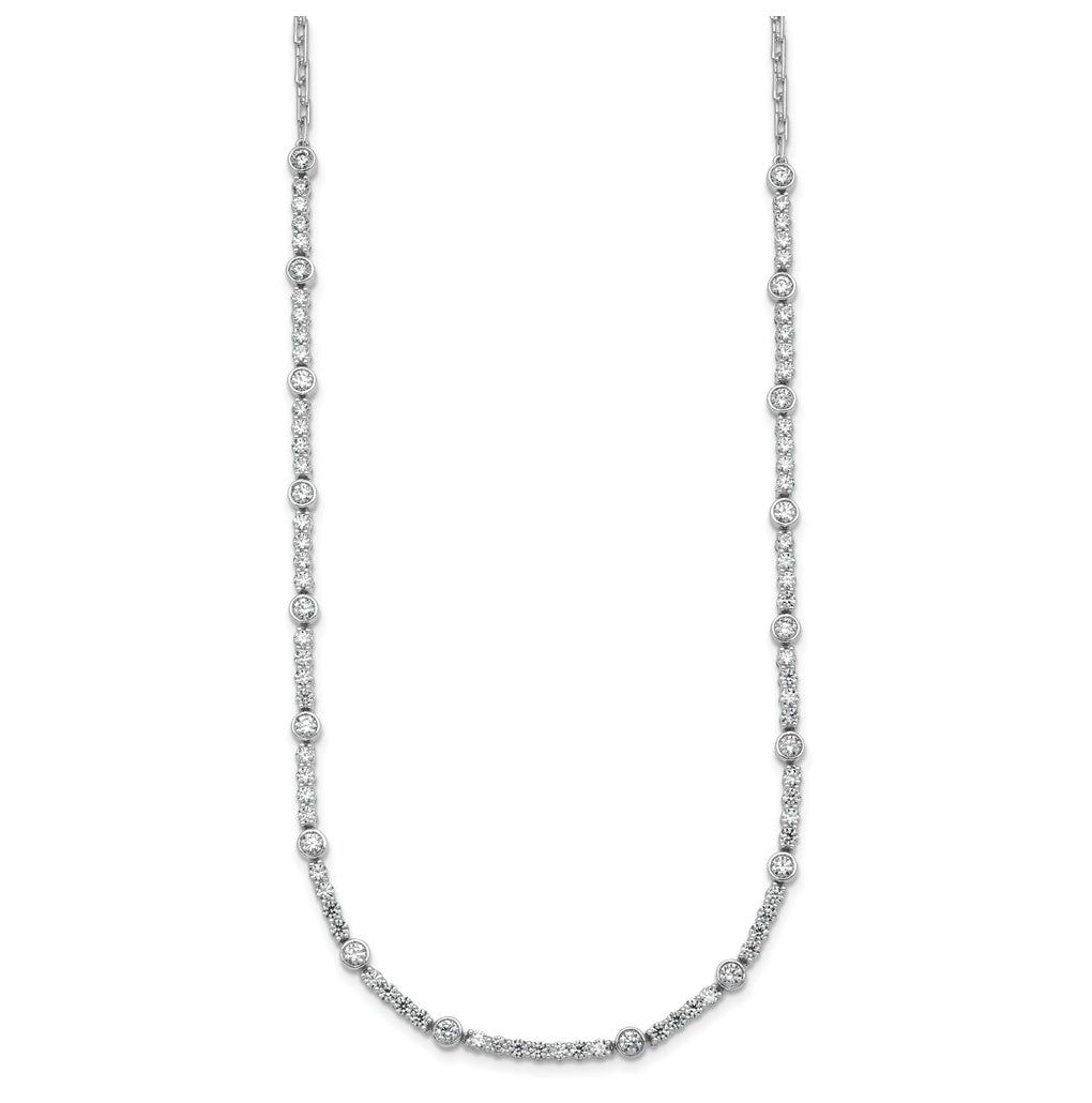 14k White Gold 3 1/2 carat Lab Grown Diamond VS+ F+ Complete 18 inch Fashion Tennis Necklace