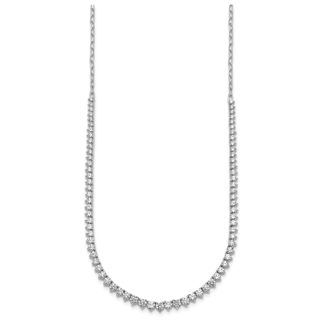 14k White Gold 4 carat Lab Grown Diamond VS+ F+ Complete 18 inch Fashion Tennis Necklace