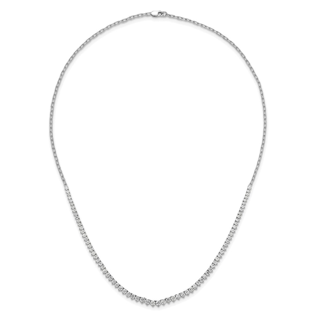 14k White Gold 4 carat Lab Grown Diamond VS+ F+ Complete 18 inch Fashion Tennis Necklace