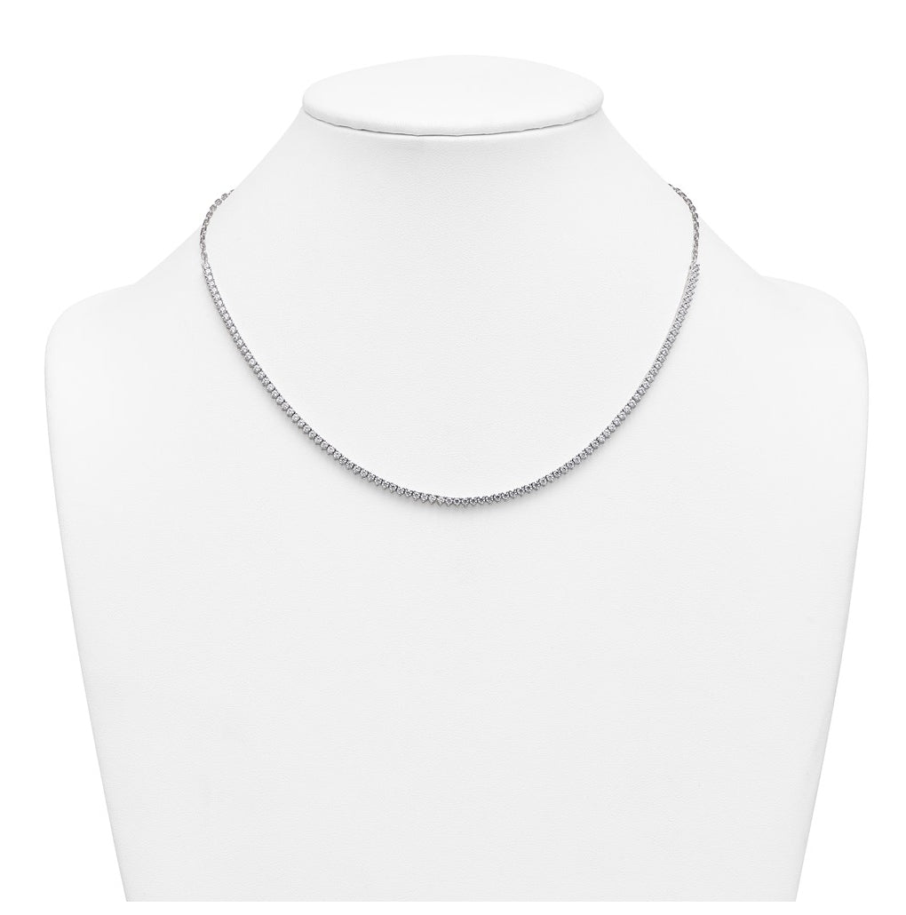 14k White Gold 3 1/4 carat Lab Grown Diamond VS+ F+ Complete 18 inch Fashion Tennis Necklace