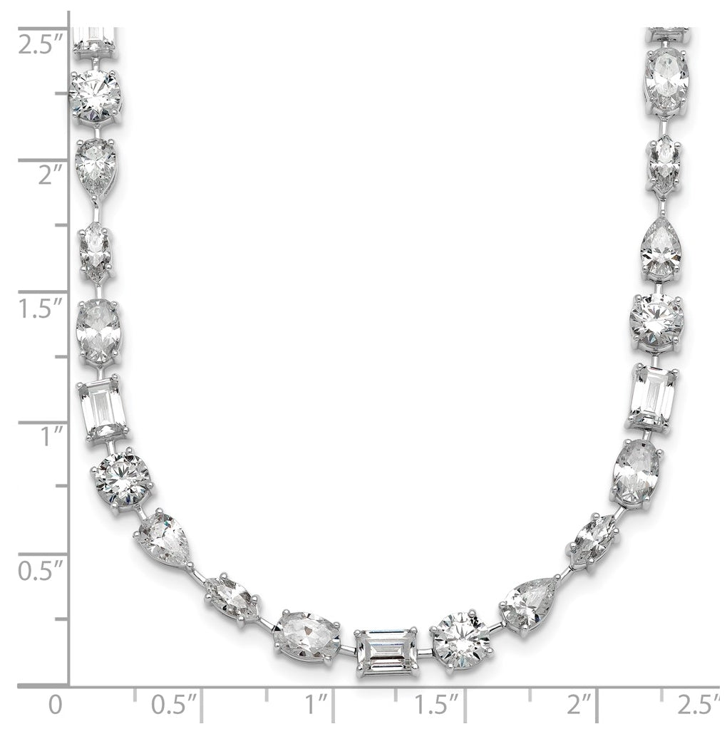 True Origin 14k White Gold 25 1/8 carat Lab Grown Diamond VS+ F+ Complete Mixed Bezel-Set Necklace