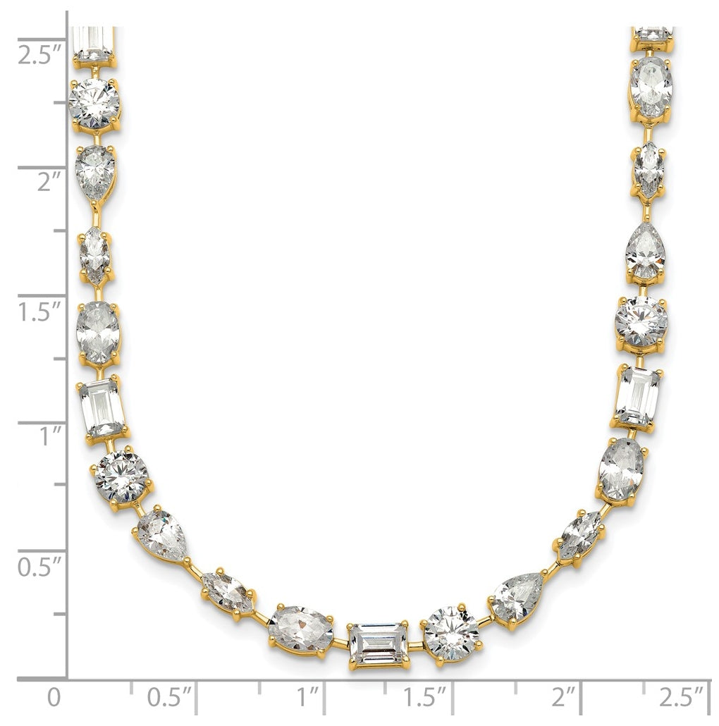 True Origin 14k Yellow Gold 25 1/8 carat Lab Grown Diamond VS+ F+ Complete Mixed Bezel-Set Necklace