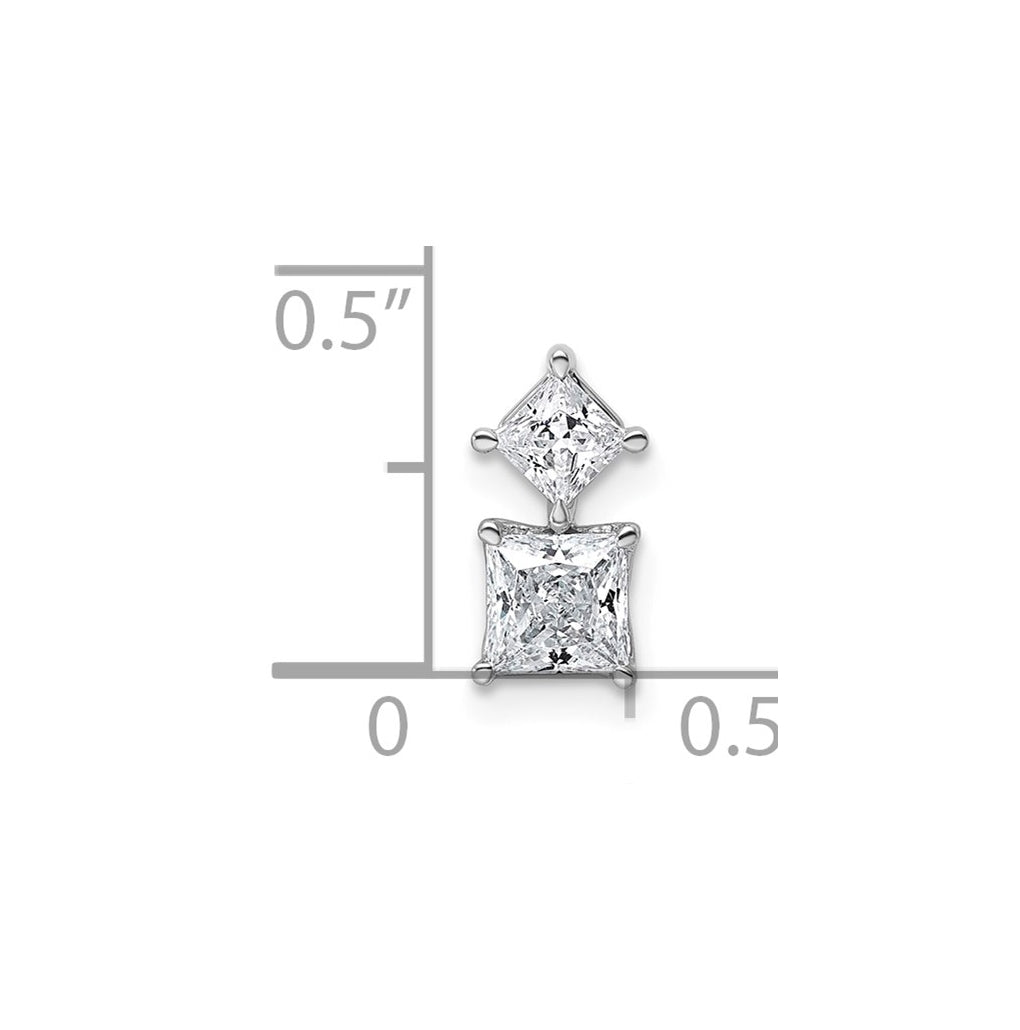 14K White Gold 3/4ct Lab Grown Diamond VS+ F+ Complete Princess Pendant – Elegant Jewelry Gift for Birthday, Anniversary, Engagement, Wedding