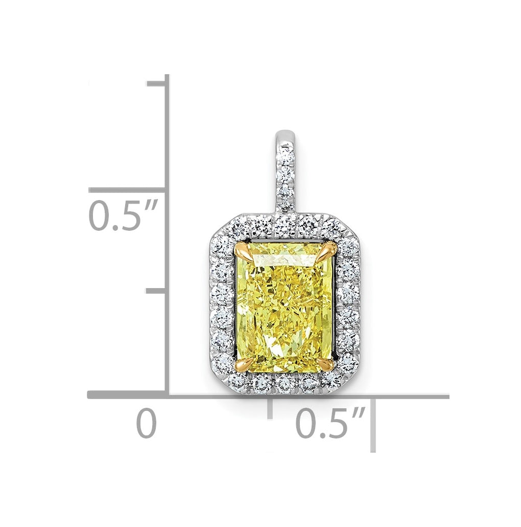 Emma Grace 14K Two-Tone Gold 2 1/4ct LabGrown Diamond Cert Vivid Yellow & VS+ F+ Comp Penda – Elegant Jewelry Gift for Birthday, Anniversary, Engagement, Wedding