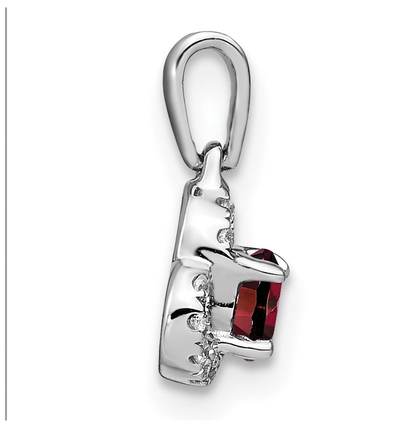10k White Gold Amethyst/Diamond Pendant